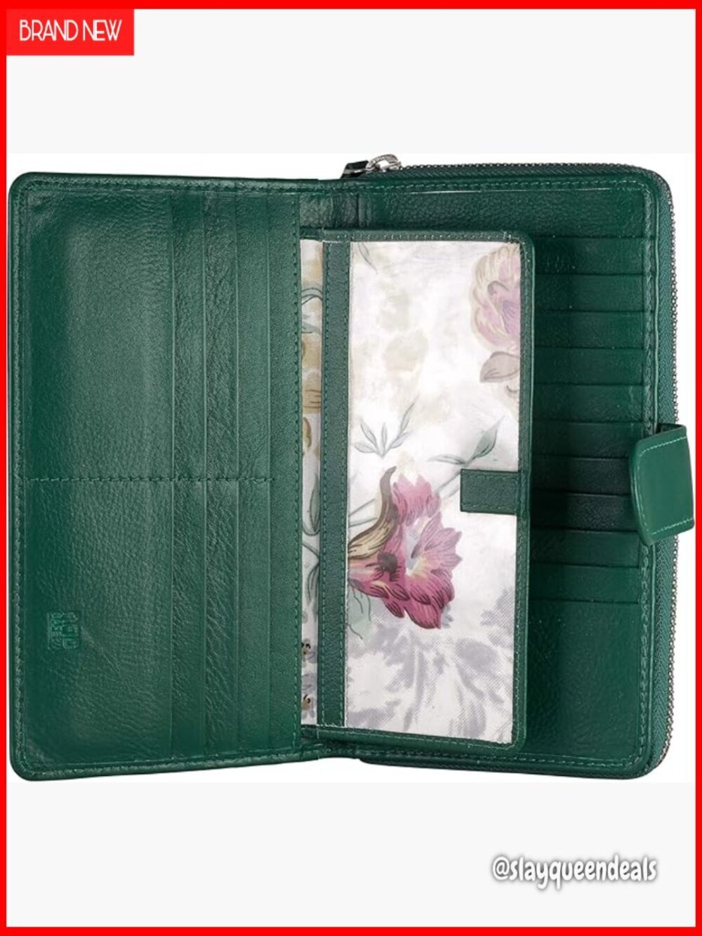 RFID Blocking Leather Checkbook Wallet Clutch Organizer Women